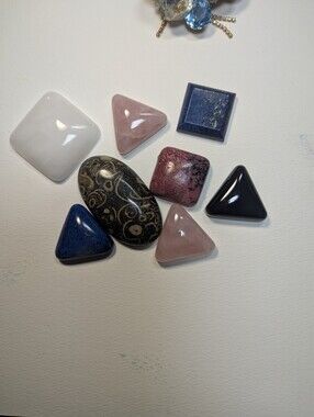 Wendy Gell custom cut minerals from the 1980s.jewelry making.
